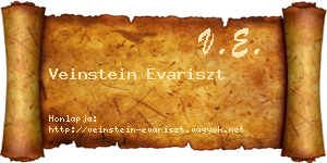 Veinstein Evariszt névjegykártya